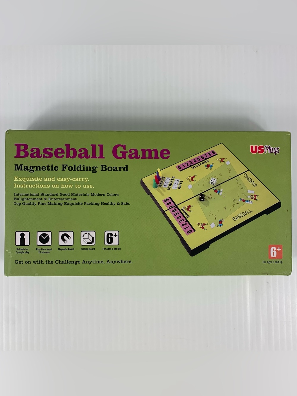 Baseball Game Magnetic Folding Board Vintage Travel New Open Box Contents Sealed